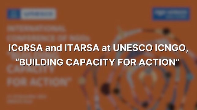 ICoRSA and ITARSA at UNESCO ICNGO, “BUILDING CAPACITY FOR ACTION”